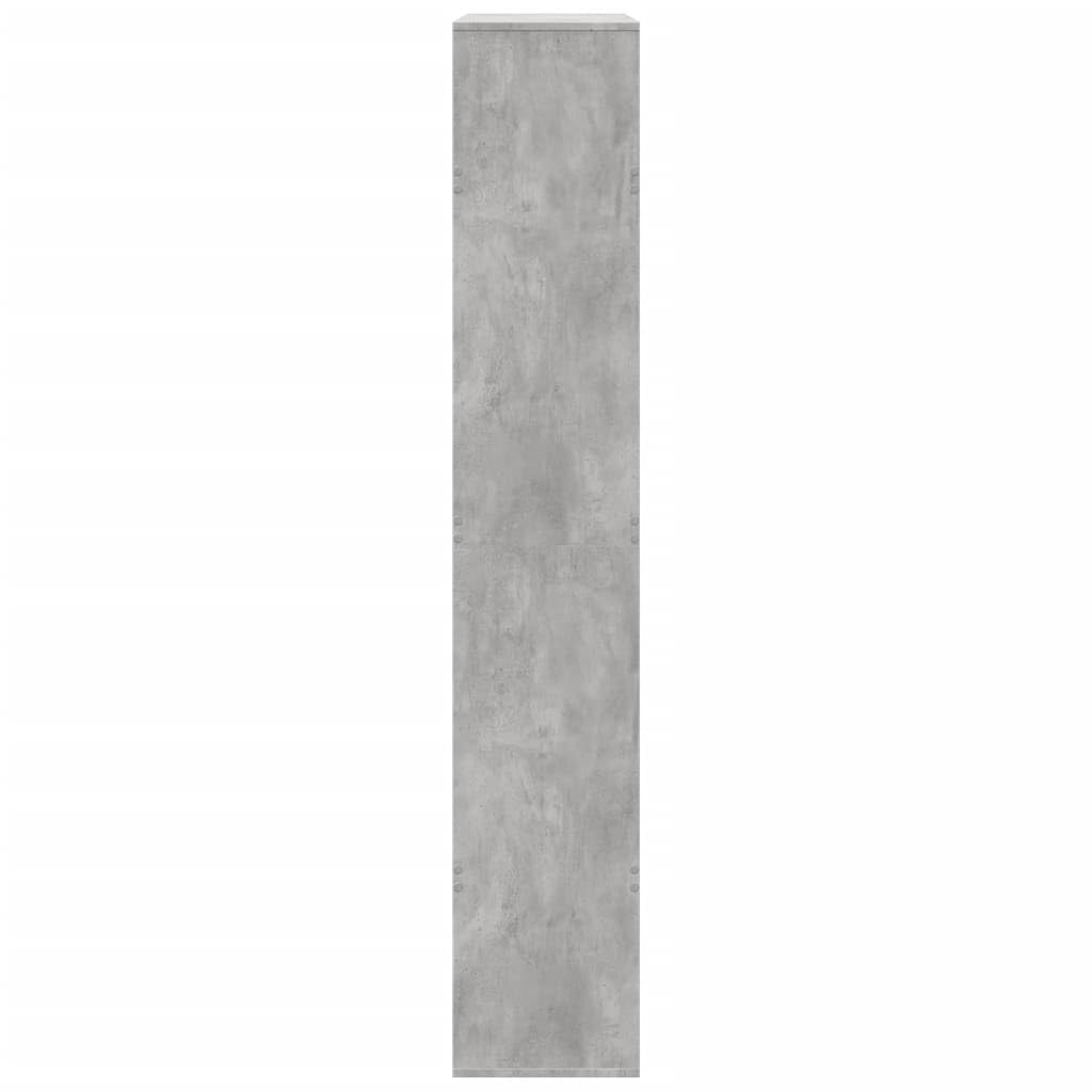 Ścianka działowa, betonowa, szara, wielofunkcyjny regał na książki do salonu, 100 x 33 x 187,5 cm, materiał drewnopochodny