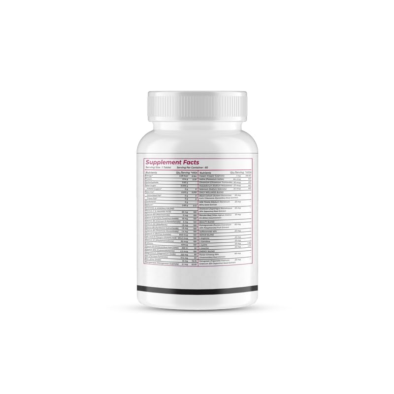 Well-picked women's multivitamin non-GMO daily supplements 13 required vitamins, 9 minerals, herbal extracts and amino acid beauty, bone and immune support with 60 tablets with 60 tablets Well-picked women's multivitamin non-GMO daily supplements 13 required vitamins, 9 minerals, herbal extracts and amino acid beauty, bone and immune support with 60 tablets with 60 tablets