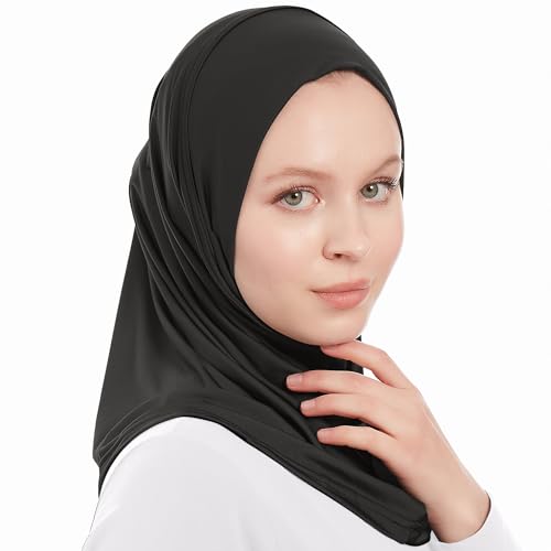 Plain Ready To Wear Amira Hijab for Women - Muslim Instant Amira Jersey Scarf – Soft Muslim One Piece Instant Hijab Headscarf2