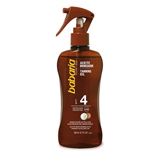 Babaria Pistola Aceite Bronceador Solar Coco SPF4 - 200 ml