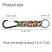 Qtopun Paracord Keychain Carabiner, Set of 6 Outdoor Activity Survival Kit Braided Lanyard Utility Ring Hook for Keys Flashlight