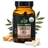 Organic Muscle Tongkat Ali for Men, 500mg - Pure & Potent USDA Eurycoma Longifolia Root Supplement 60 Count – Wild Grown Men's Health Hormone Support for Male Performance, Drive & Energizer