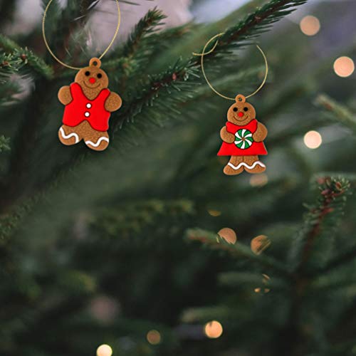 ABOOFAN 12 Pcs Enfeites de Pão de Gengibre de Plástico Enfeites de Gengibre de Plástico Pendurados E