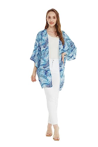 Image of Women's Hawaiian Open Front Kimono Top Signature Prints | Open Front Design; Lightweight Rayon; Signature Tropical Prints; Relaxed Fit; Resort Vacation Style