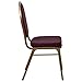 Flash Furniture HERCULES Series Dome Back Stacking Banquet Chair in Burgundy Patterned Fabric - Gold Frame