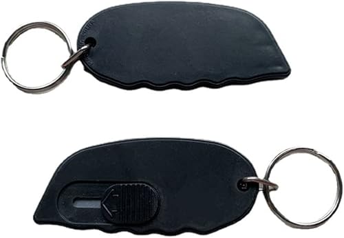 Mini cortador de caja portátil, mini cortador de caja de llavero con hoja retráctil manual, cuchillos utilitarios de bolsillo para abrecartas