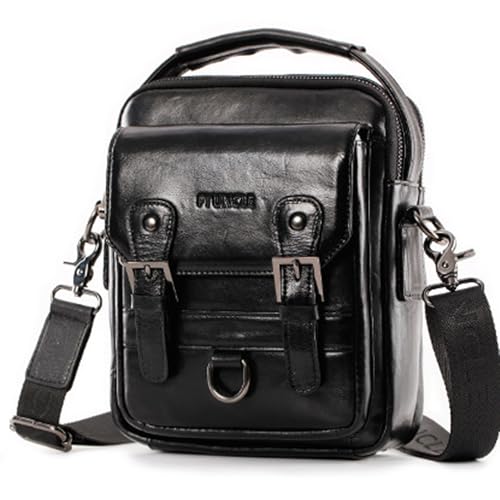 Bolso bandolera de piel fina Hebetag con acabados elegantes para ejecutivos