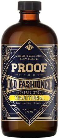 Proof Syrup Traditional Old Fashioned Cocktail Mixer (16 Ounces) | Makes 32 Cocktails | All Natural Hand-Crafted Old Fashioned Syrup w/Real Bitters & Organic Sugar