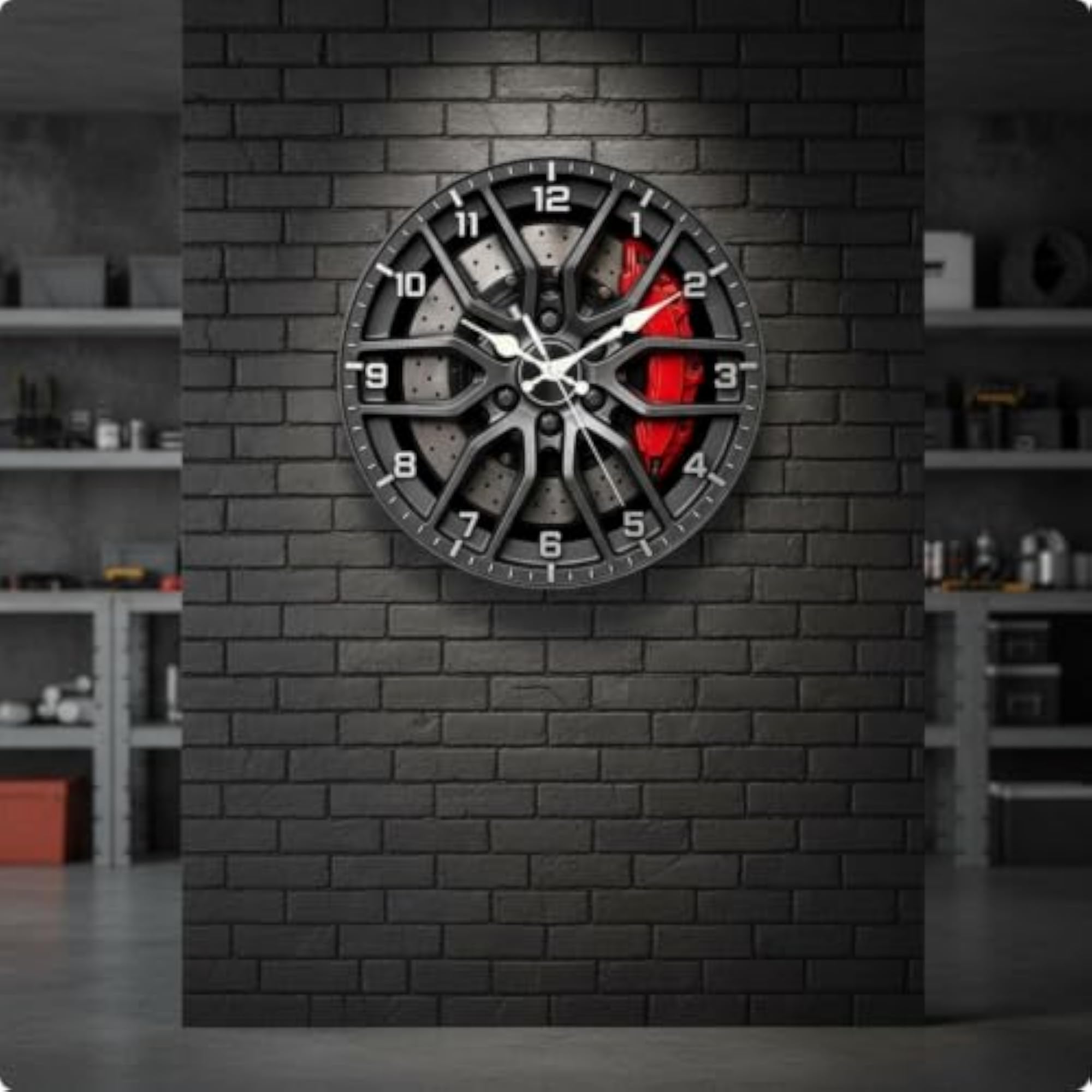 Wheel-Wall-Mounted Clock, Decorative Round Wall Clock