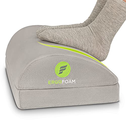 ErgoFoam Foot Rest for Under Desk at Work - Chiropractor-Endorsed Orthopedic Teardrop Design - 2in1 Adjustable Premium Under Desk Footrest - Ergonomic Desk Foot Rest for Lumbar, Back, Knee Pain (Grey) ErgoFoam Foot Rest for Under Desk at Work - Chiropractor-Endorsed Orthopedic Teardrop Design - 2in1 Adjustable Premium Under Desk Footrest - Ergonomic Desk Foot Rest for Lumbar, Back, Knee Pain (Grey)