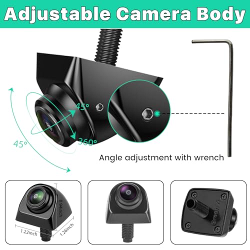Car Backup Camera with Dynamic Trajectory Guide Line, GreenYi AHD1080P Reverse Rear View Cam, Adjustable Fisheye Lens, Waterproof Night Vision 170 Degree Wide View - Thumbnail 4