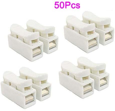 50pcs CH2 Spring Wire Connectors Electrical Cable Clamp Terminal Battery Block Connector LED Strip Light Wire Connector