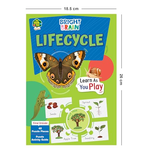 Image of The Book Tree Bright Brain Lifecycle Puzzle - Explore & Understand Lifecycles with 40 Puzzle Pieces - Perfect for Kids Age 3+ - Gift Box by Majestic Book Club