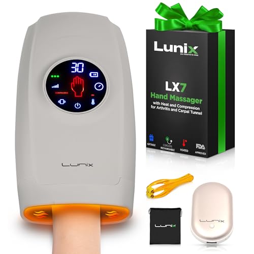 Lunix LX7 FSA Hand and Wrist Massager, Heated, Touchscreen