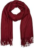 kein kratzen styleBREAKER Unisex weicher uni Schal mit Fransen, Winter, Stola, Tuch 01017104, Farbe:Bordeaux-Rot