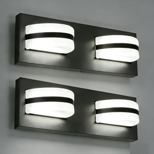 Image of Rotatable LED Bathroom Vanity Light 2-Light 11 inch Black Dimmable ETL