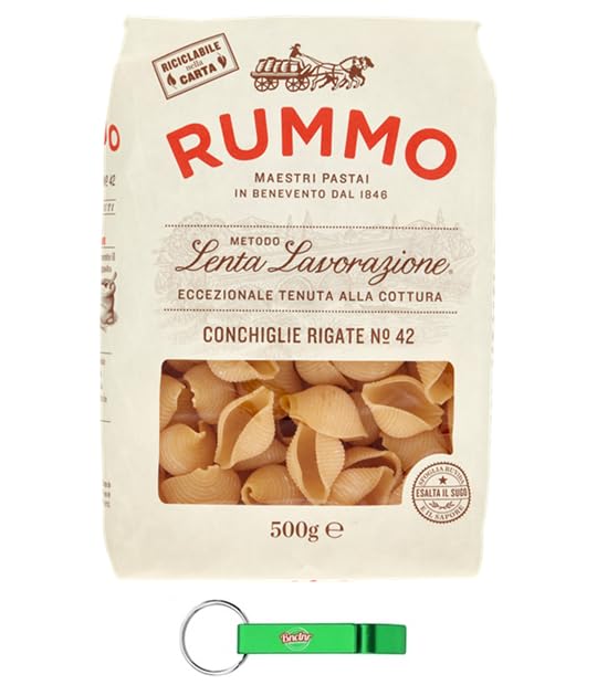 Rummo Pasta Conchiglie Rigate N°42, pasta de sémola de trigo duro, pasta italiana 500 g + llavero Beni Culinari gratuito