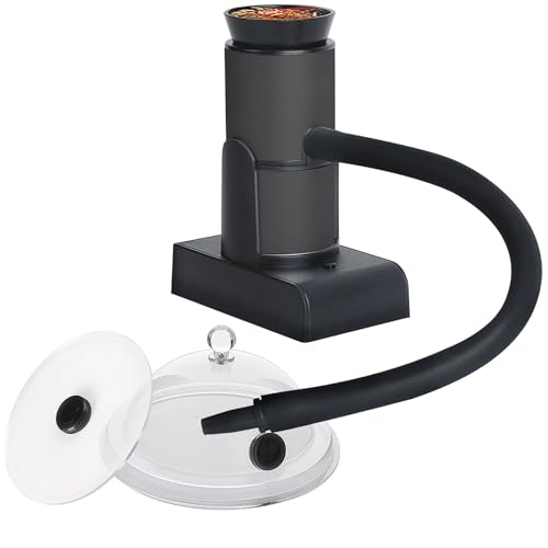 Pistolet à fumée portatif avec dôme et couvercle - Fumoir pour cocktail, whisky, barbecue en plein air, viande, pizza et cuisson des aliments