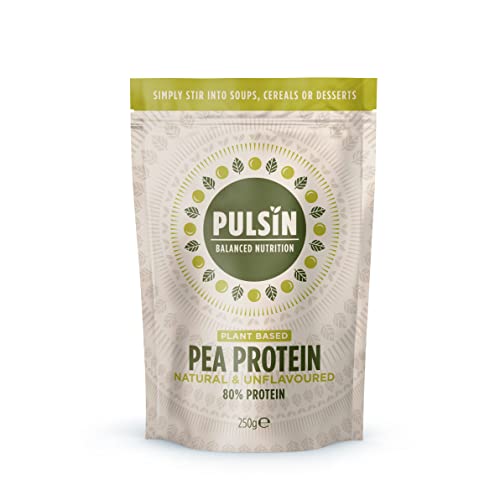 Pulsin - Geschmacksneutrales Veganes Erbsenprotein-Pulver - 250g - glutenfrei, natürlich, pflanzlich, palmölfreies & milchfreies Protein - Sportnahrung Cover