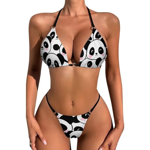 Two Piece Bathing Suit Sexy Halter Triangle Bikini Sets Travel Summer Swimsuit