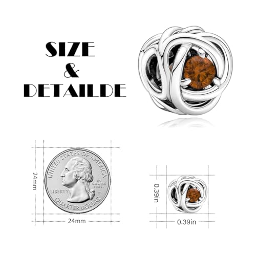 Image of VALGACLS Birthstone Charms 925 Sterling Silver Birthstone Charms