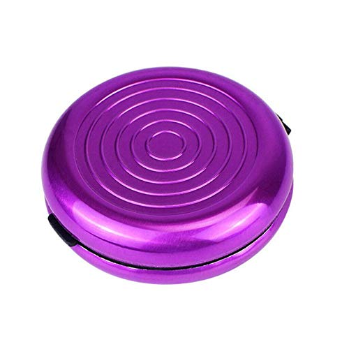 Preisvergleich Produktbild TWGDH Spender Euro Dollar Geldbörse Brieftasche Aufbewahrungssammlung Organizer Display Container Runde Aluminiumlegierung Geld Tragbare Münzbox-Lila