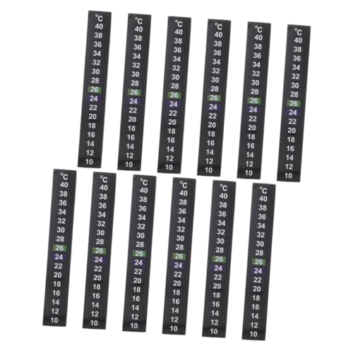 COLLBATH 12pcs Digital Fish Tank Thermometer Sticker Strips for Aquarium 10? 40?/50? 104? Temperature Device