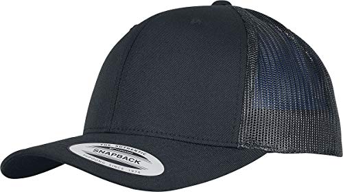 Flexfit Unisex Recycled Polyester Retro Trucker Baseballkappe, Black, One Size