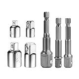 【Set enthält】Steckschlüssel Adapter Nuss Set 3-teilig 1/4 Zoll 3/8 Zoll 1/2 Zoll und Stecknuss Adapter 4-tlg 1/4(F) auf 3/8 Zoll (M) - 3/8 (F) auf 1/4 Zoll (M) - 3/8 (F) auf 1/2 Zoll (M) - 1/2 (F) auf 3/8 Zoll(M).