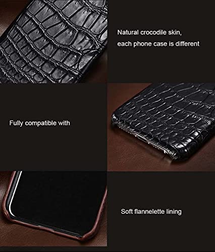 Funda de iPhone 14 a prueba de golpes con relieve de cocodrilo y bordes elevados 4