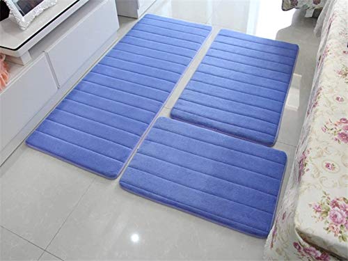 Lot de 3 tapis de bain antidérapants absorbant l'eau pour salle de bain, cuisine, salon, toilettes, rouge, tailles 40 x 60 cm, 50 x 80 cm, 40 x 120 cm