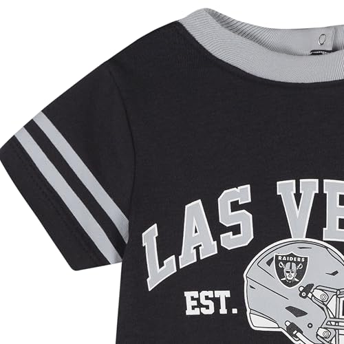 Gerber Baby NFL Team Short Sleeve Romper, Raiders, 0-3 Months