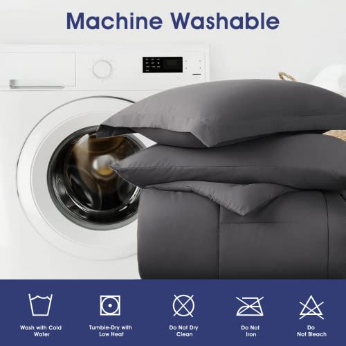 Parkol Bed In A Bag 8-Piece Comforter Set King Size All Season Bedding Sets With Soft Down Alternative Comforter, Flat Sheet, Fitted Sheet And Pillowcases, Gray #TOP5