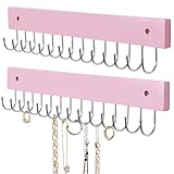 SCUNDA Soporte para collar montado en la pared, rosa)