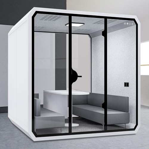 Cabina de Oficina con Privacidad Acústica - Cabina Portátil con Diseño de Marco en Forma de Diamante, Sala Separada con Luz, Ventiladores, Puerto USB para Sala de Conferencias Antrum Mastoideum (85.51 pulgadas) miniatura 1