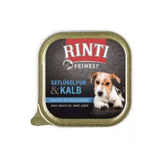 Rinti Feinest Schale Multipack Geflügel pur & Ente, Lamm, Lachs, Kalb 44 x 150 g