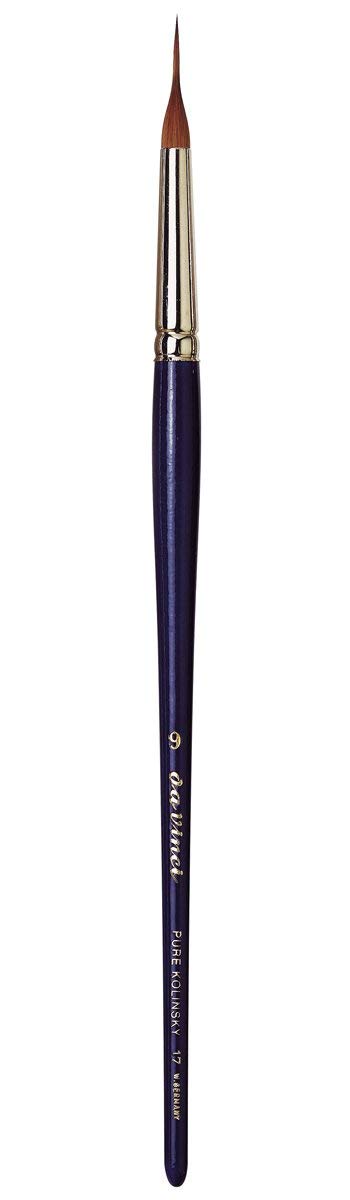 da Vinci Watercolor Series 17 Maestro Paint Brush, Inlaid Long Needle-Sharp Liner Kolinsky Red Sable, Size 9 (17-09)