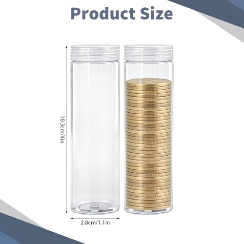 Set de 42 tubos plásticos transparentes para monedas miniatura 2