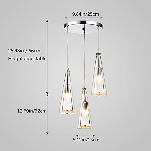 Lampe de plafond à LED en cristal postmoderne avec 3 lumières décoratives