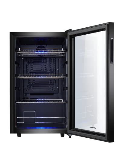 Kalamera KRC-68GE Drankkoelkast, kleine flessenkoelkast met touch-bedieningspaneel, 3-18 °C koelzone, bierkoelkast, 68 liter, 38 dB, blauwe led-binnenverlichting - Afbeelding 8