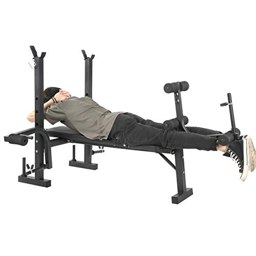Opvouwbare halterset, verstelbaar, voor fitness en halterbank, krachttraining, met hellings- en hellingscapaciteit, van PU-leer voor gewichtheffen - Image 4