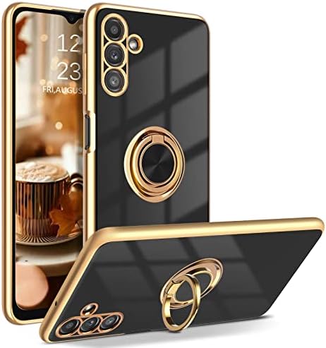 BENTOBEN Samsung Galaxy A13 5G Case with Ring, Phone case for Samsung A13 5G, Holder Edge Plating Rotation Kickstand Soft Silicone Bumper Slim Flexible Shockproof Protective Cover for Galaxy A13 5G