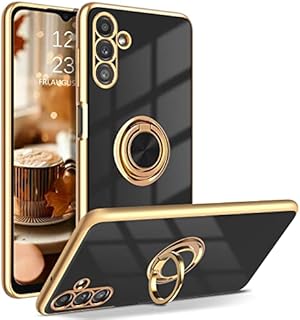 BENTOBEN Samsung Galaxy A13 5G Case with Ring, Phone case for Samsung A13 5G, Holder Edge Plating Rotation Kickstand Soft Silicone Bumper Slim Flexible Shockproof Protective Cover for Galaxy A13 5G
