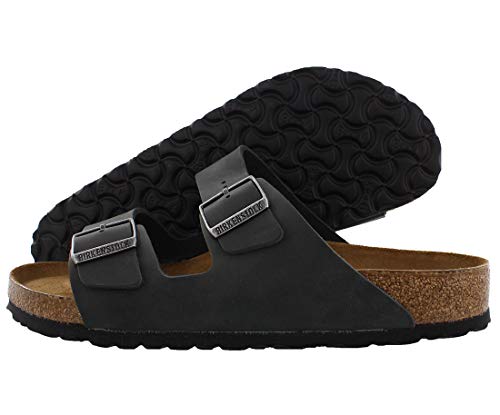 Birkenstock Arizona SFB Oiled-Leather Unisex Shoes Size 13, Color: Black