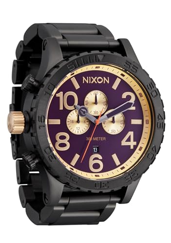 Nixon Reloj analógico para Hombre con Correa de Acero Inoxidable A1389-5270-00, Plateado