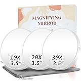 Magnifying Mirror, 10X & 20X & 30X Set, Magnified Mirrors 3.5