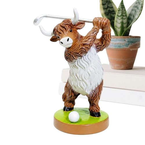Statue de vache en résine contre la décoration fade avec aide au golf robuste - 8