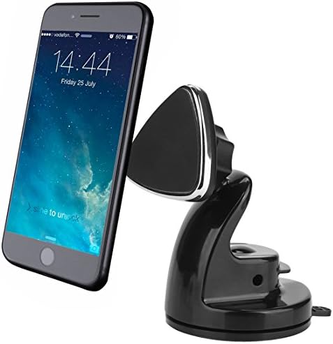 NOVOLAND Universal Magnetic Cell Phone Stand Mount Holder for Car Dashboard Windshield, Strong Magnet Sticky Suction Cup 360 Rotation for iPhone X 8 7 6s Plus 5 Galaxy S8 S7 S6 Note and Others (Black)