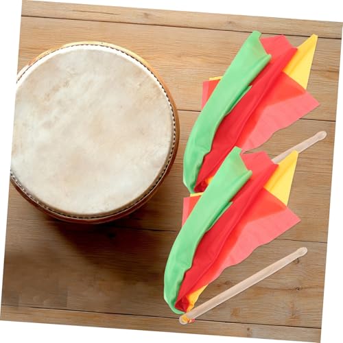 Baquetas de cintura coloridas con pañuelos artísticos diseño de madera maciza para niños, niñas y adultos para gimnasia rítmica, danza y percusión miniatura 4