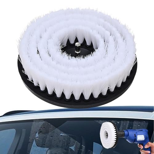 Power Scrub Brush - Drill Attachment for Deep Cleaning | PP Bristles with Round Head, Dust Shower...